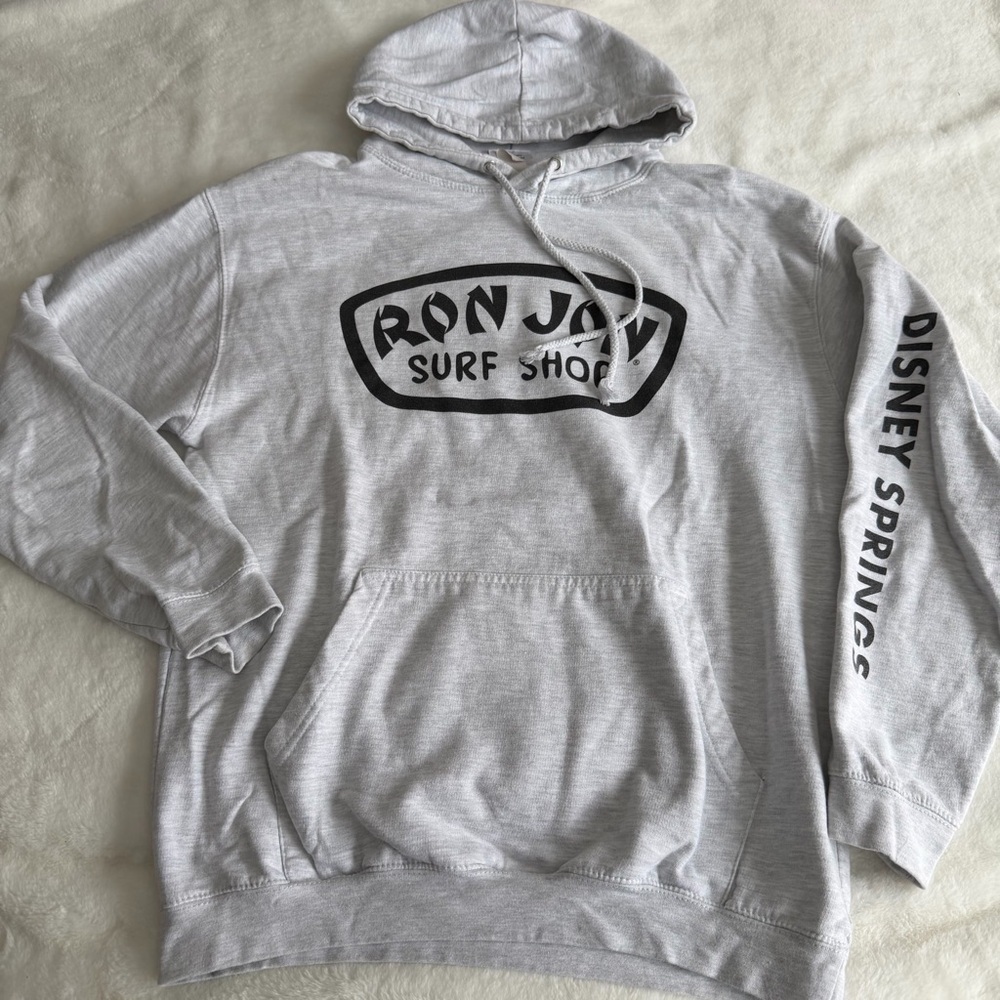 Ron Jon Surf Shop Disney Springs Gray Hoodie Size Large